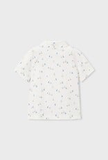 Mayoral White S/S Polo w/Sailboat Print