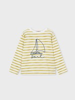 Mayoral SALE. Olive/White Stripe L/S Sail Tee