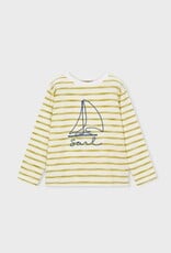 Mayoral Olive/White Stripe L/S Sail Tee