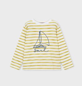 Mayoral SALE Olive/White Stripe L/S Sail Tee