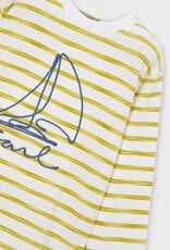 Mayoral Olive/White Stripe L/S Sail Tee