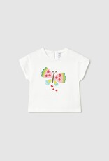 Mayoral Baby Girl S/S White Tee w/Butterfly