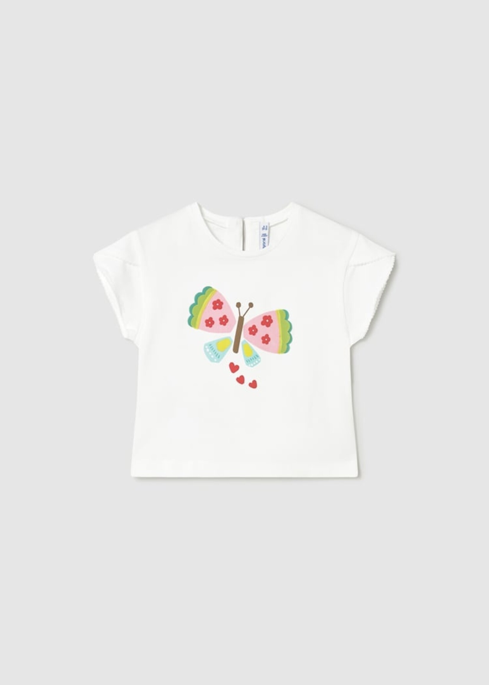 Mayoral Baby Girl S/S White Tee w/Butterfly