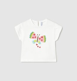 Mayoral Baby Girl S/S White Tee w/Butterfly