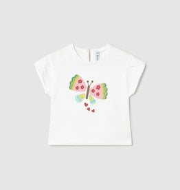 Mayoral SALE Baby Girl S/S White Tee w/Butterfly