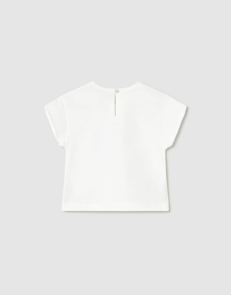 Mayoral Baby Girl S/S White Tee w/Butterfly