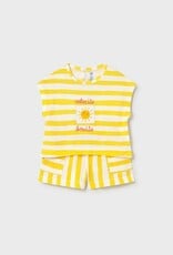 Mayoral Baby Girl Yellow Stripe Short Set