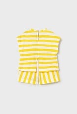 Mayoral Baby Girl Yellow Stripe Short Set