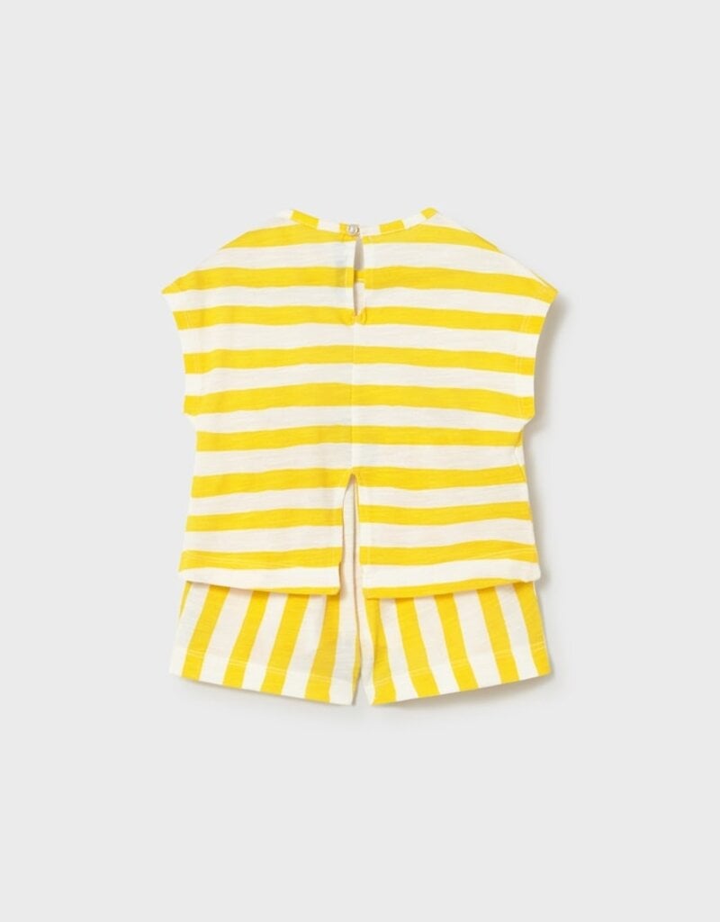 Mayoral Baby Girl Yellow Stripe Short Set