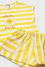 Mayoral Baby Girl Yellow Stripe Short Set
