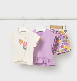 Mayoral Baby Girl 3pc Lilac Short Set
