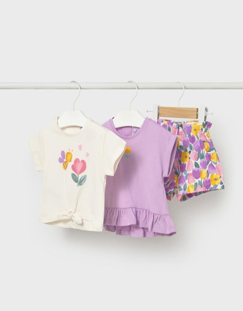 Mayoral Baby Girl 3pc Lilac Short Set
