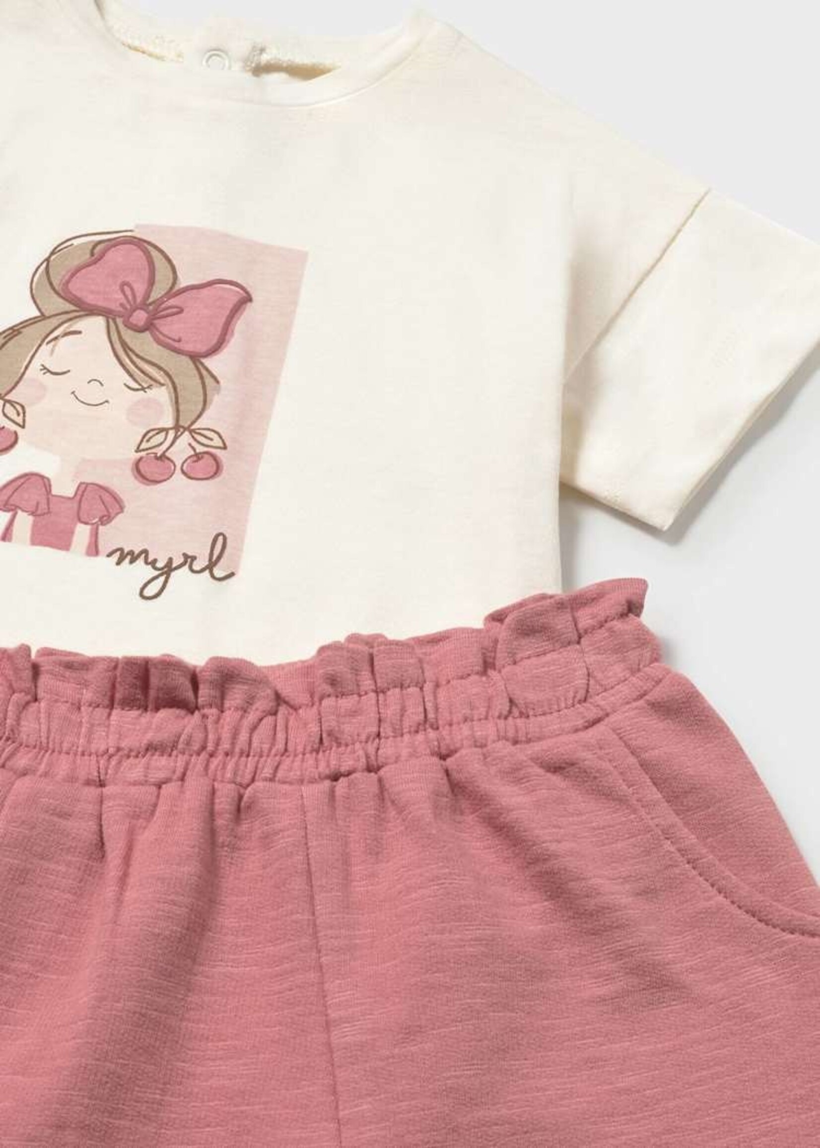 Mayoral Baby Girl Blush 3pc Track Suit w/Cherry Print