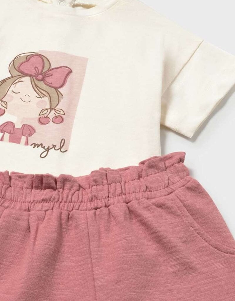 Mayoral Baby Girl Blush 3pc Track Suit w/Cherry Print