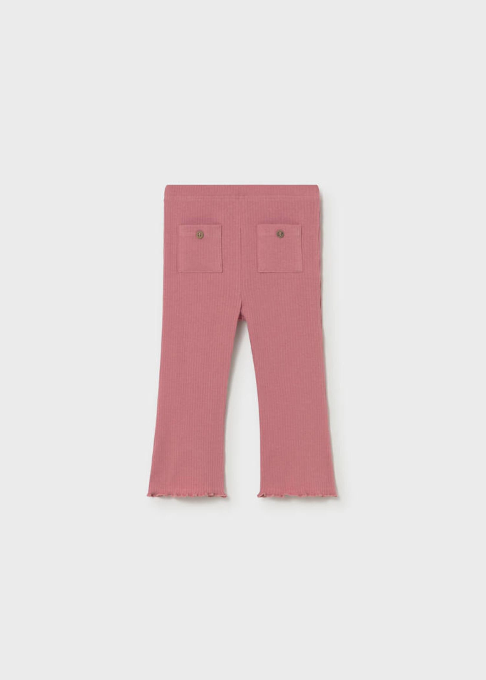 Mayoral Baby Girl Blush Ribbed Flare Leggings