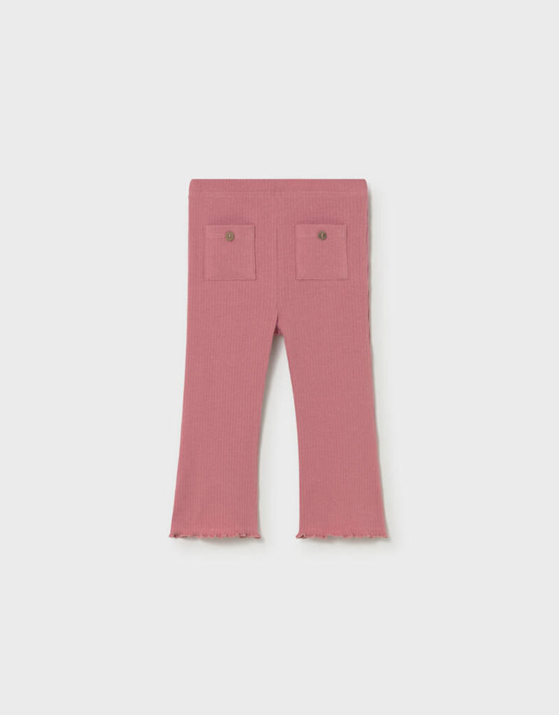 Mayoral Baby Girl Blush Ribbed Flare Leggings