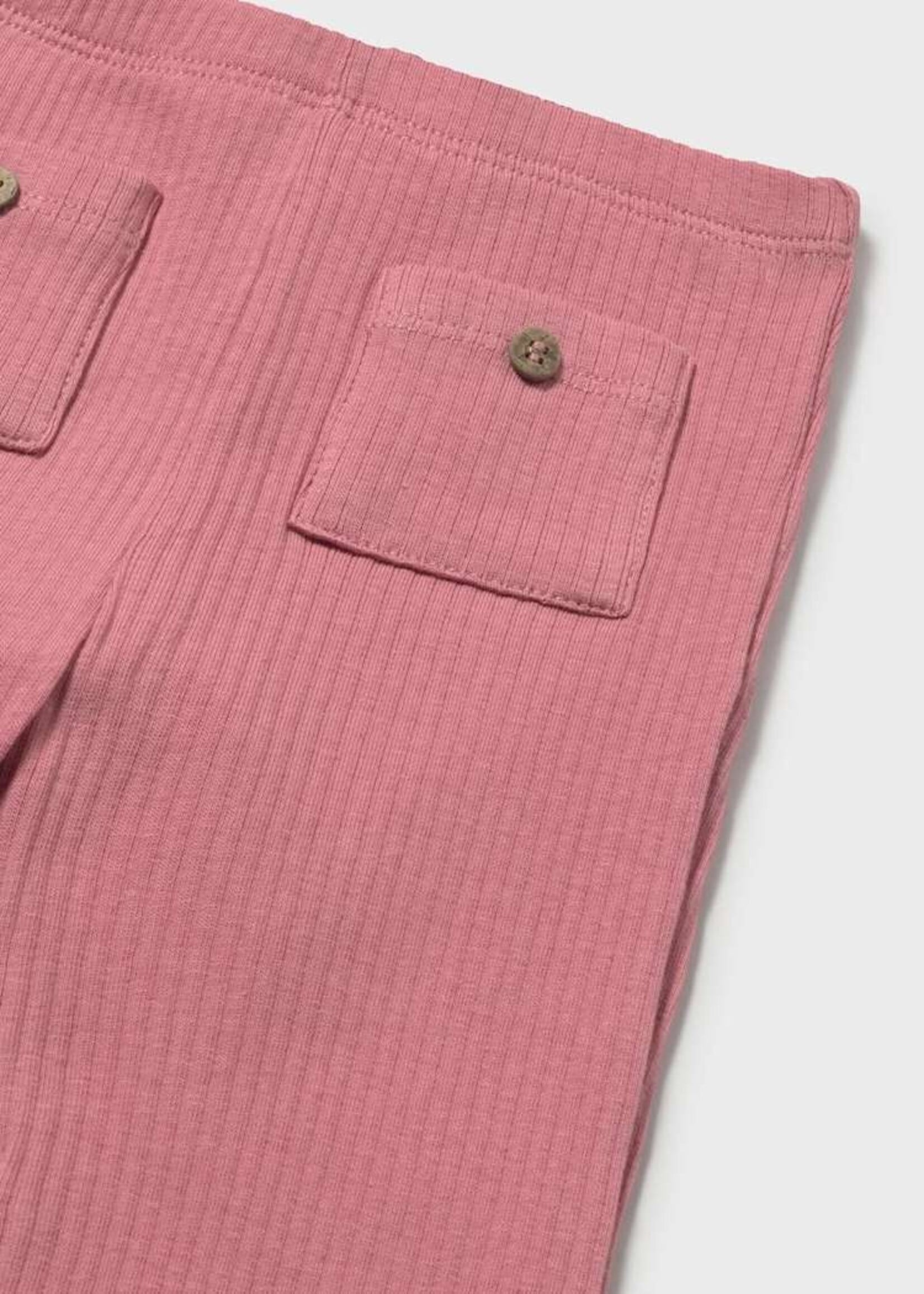 Mayoral Baby Girl Blush Ribbed Flare Leggings