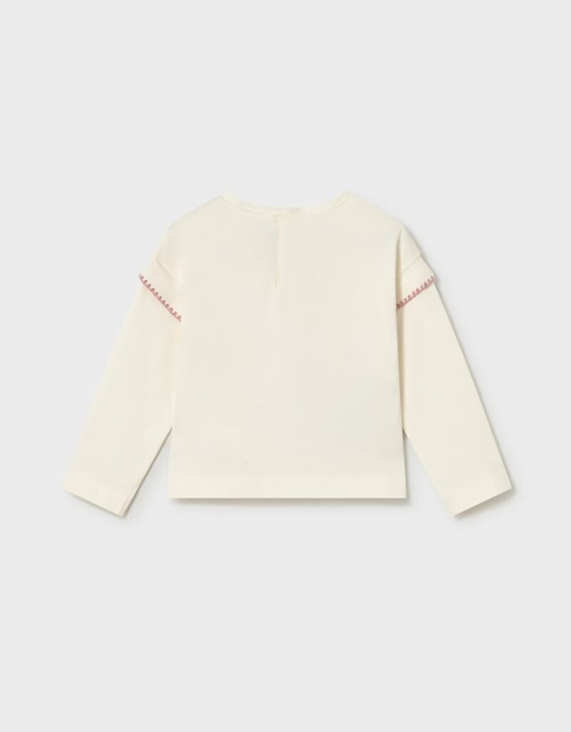 Mayoral Baby Girl L/S Cream Tee w/Cherry Print