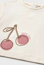 Mayoral Baby Girl L/S Cream Tee w/Cherry Print