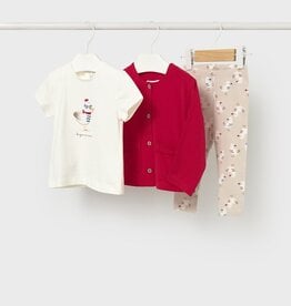 Mayoral Baby Girl Red 3pc Legging Set w/Bird Print