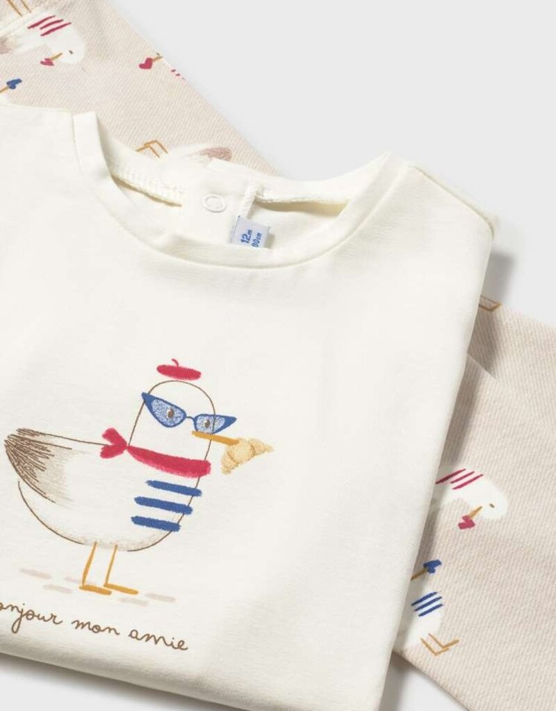 Mayoral Baby Girl Red 3pc Legging Set w/Bird Print