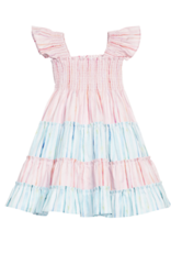 Bisby Twirl Dress Watercolor Multi Stripe