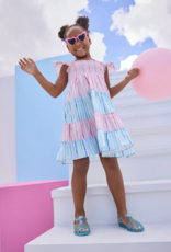Bisby Twirl Dress Watercolor Multi Stripe