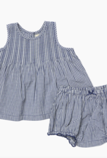 Pink Chicken Baby Girl Jaipur 2pc Set Navy Gingham