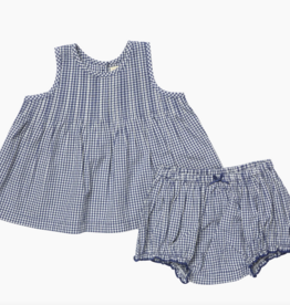 Pink Chicken Baby Girl Jaipur 2pc Set Navy Gingham
