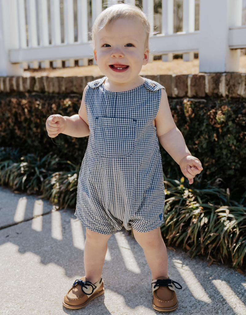 Pink Chicken Baby Boys Noah Jumper Navy Gingham