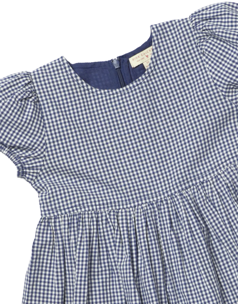Pink Chicken Breyton Dress Navy Gingham