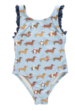 Pink Chicken girls sylvie suit - swim dachshunds