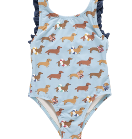 Pink Chicken SALE girls sylvie suit - swim dachshunds