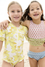 Pink Chicken girls palmer tankini - multi prairie block print