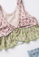 Pink Chicken girls palmer tankini - multi prairie block print