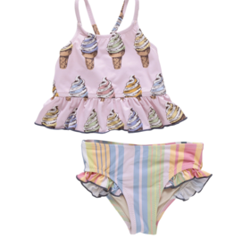 Pink Chicken girls joy tankini - multi soft serve