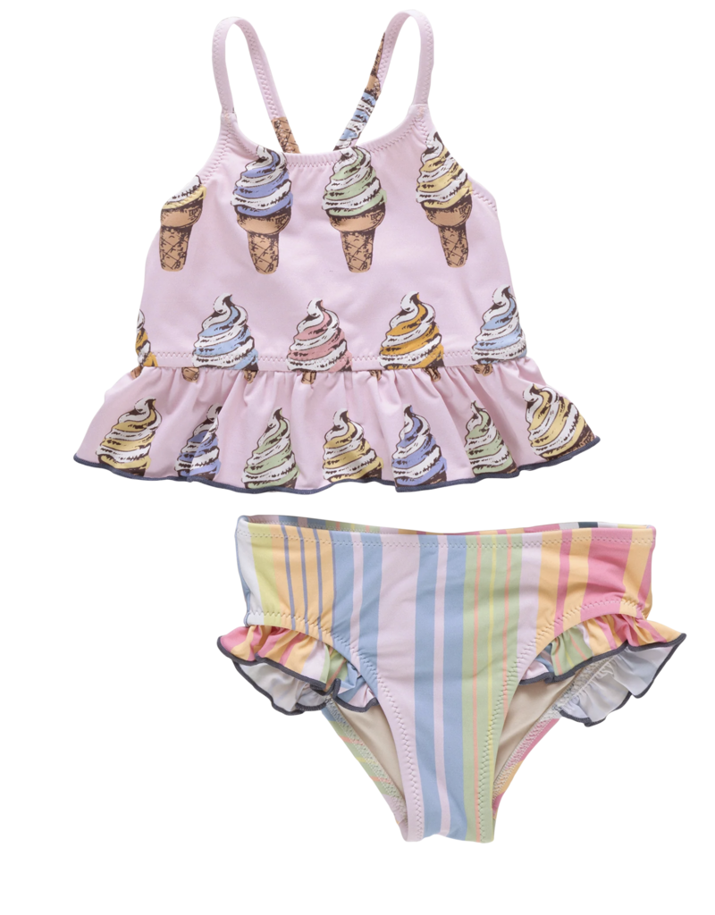 Pink Chicken girls joy tankini - multi soft serve