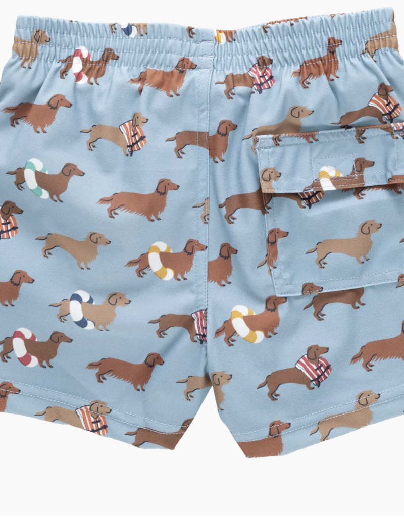 Pink Chicken baby boys swim trunk - swim dachshunds