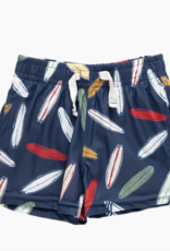 Pink Chicken baby boys swim trunk - navy surfboard