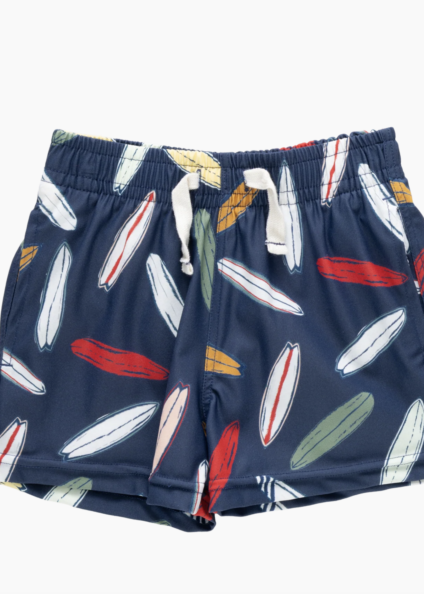 Pink Chicken baby boys swim trunk - navy surfboard