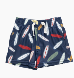 Pink Chicken baby boys swim trunk - navy surfboard