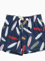 Pink Chicken SALE. boys swim trunk - navy surfboard