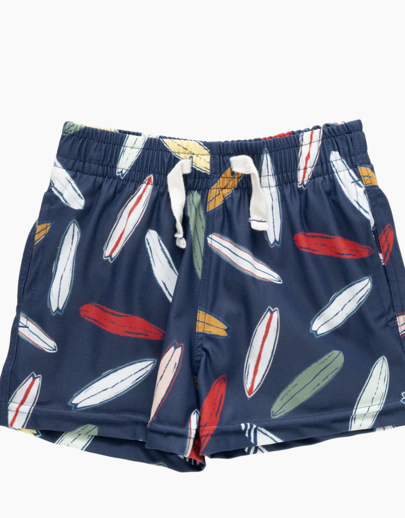 Pink Chicken boys swim trunk - navy surfboard