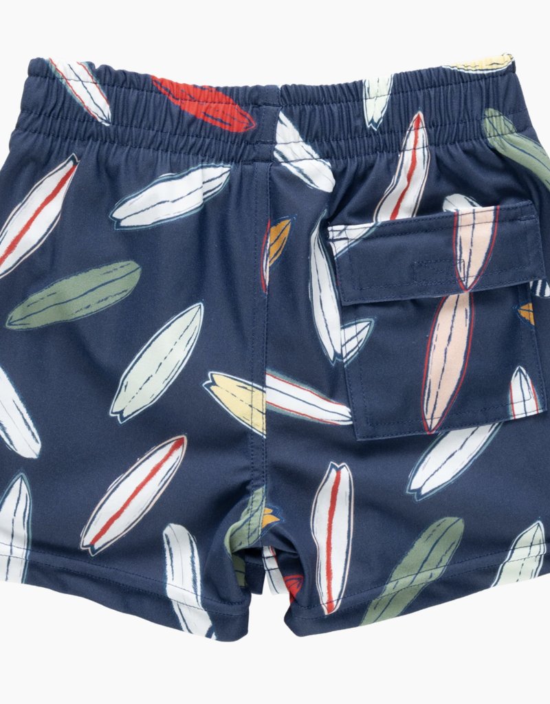 Pink Chicken boys swim trunk - navy surfboard
