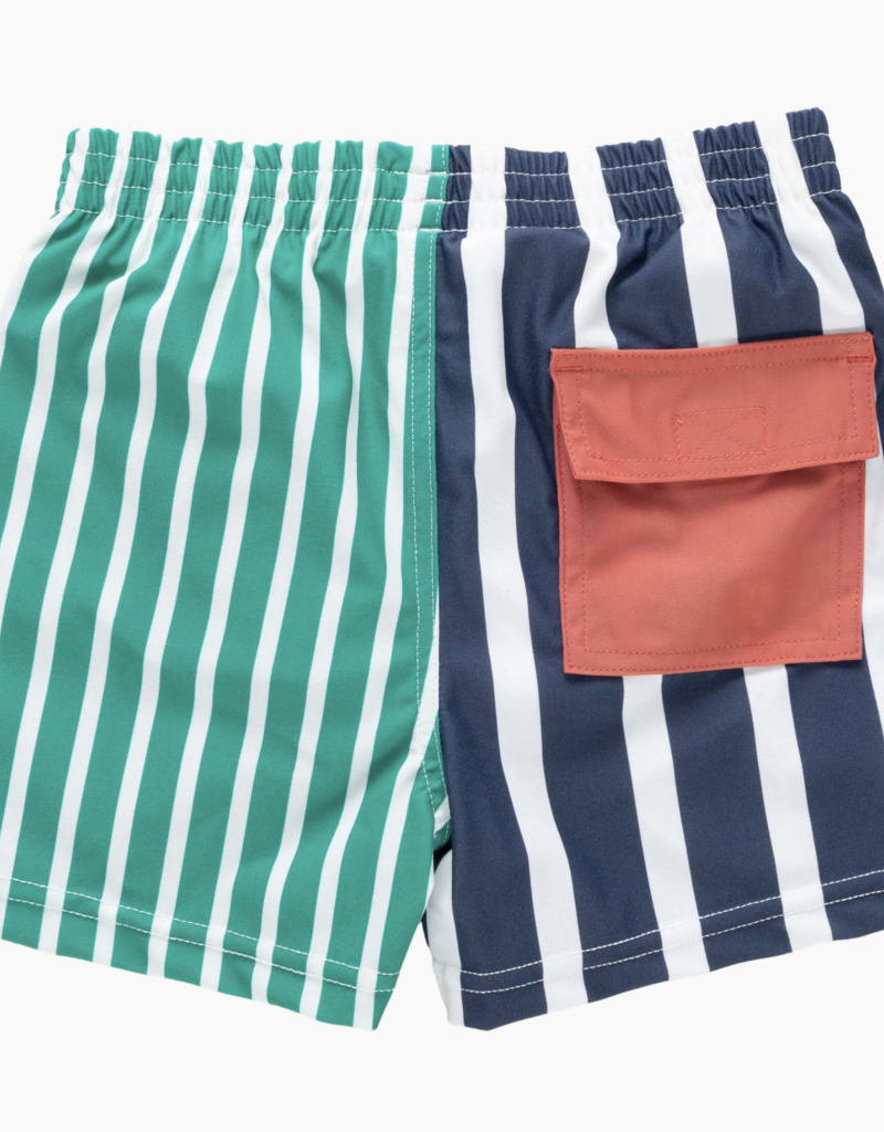 Pink Chicken boys swim trunk - multi stripe