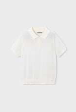Mayoral Boys Knit S/S Polo Cream