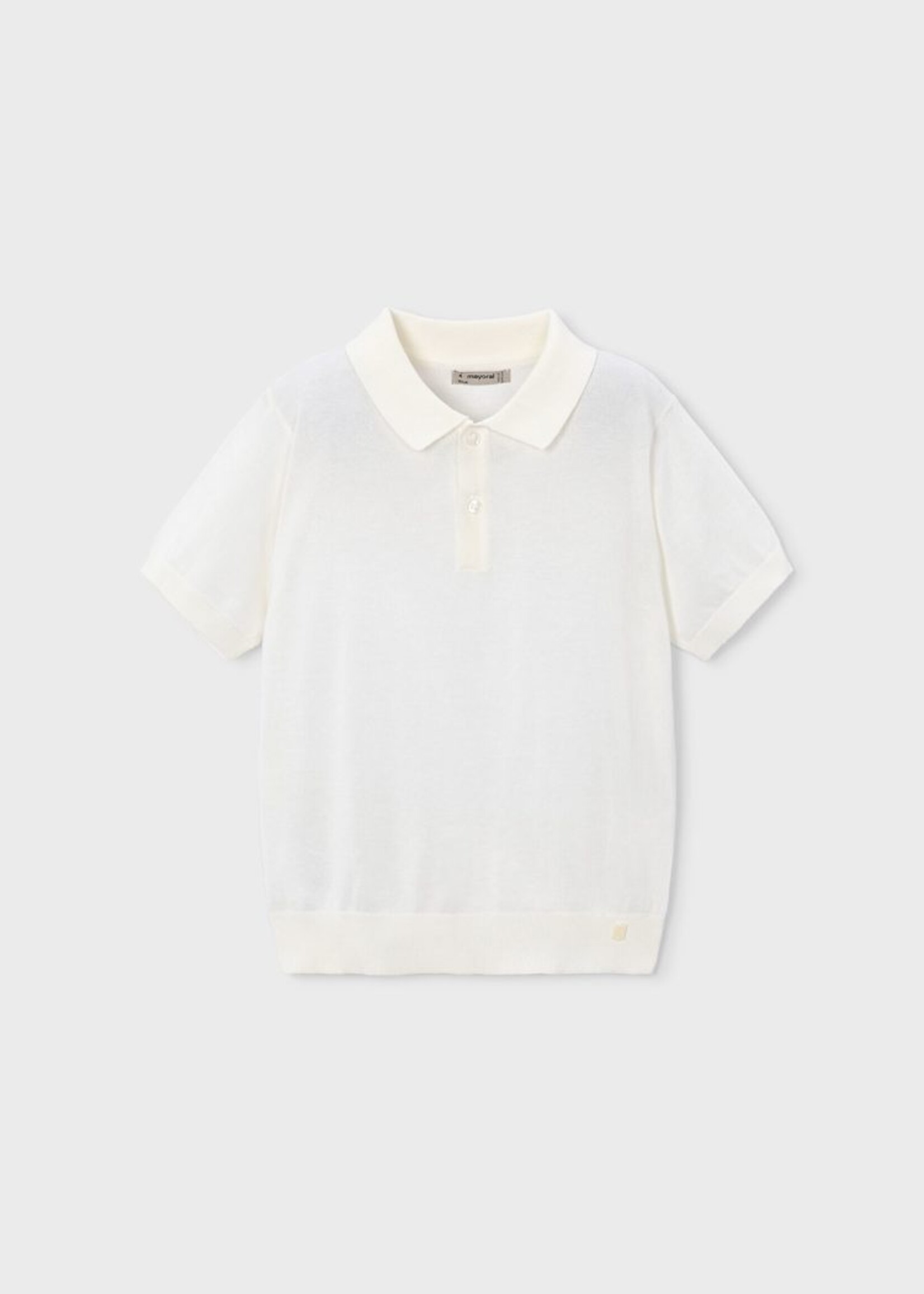 Mayoral Boys Knit S/S Polo Cream
