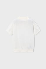 Mayoral Boys Knit S/S Polo Cream