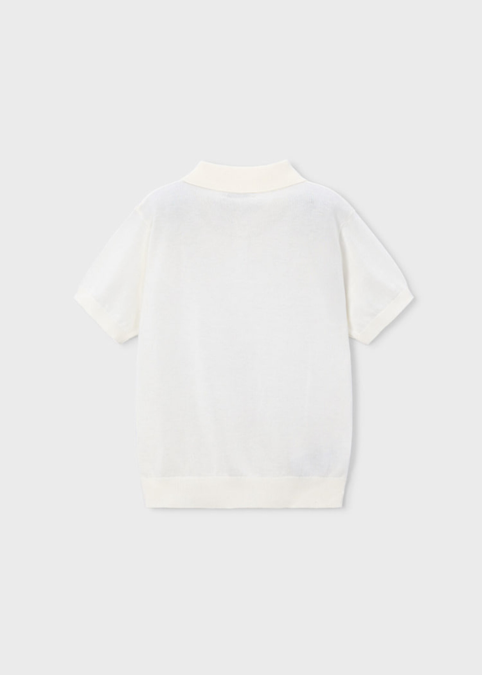Mayoral Boys Knit S/S Polo Cream