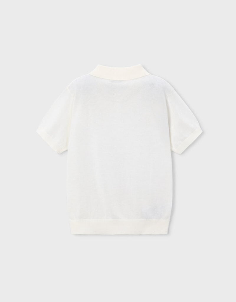 Mayoral Boys Knit S/S Polo Cream